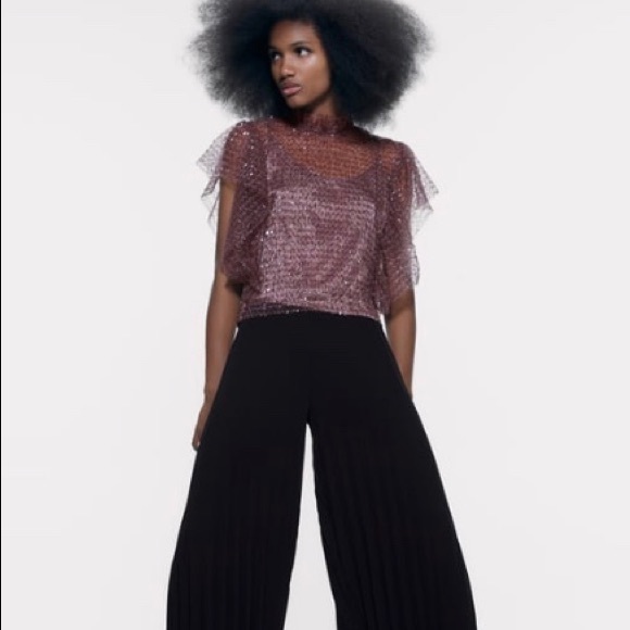 Zara textured sequin top - Picture 1 of 2